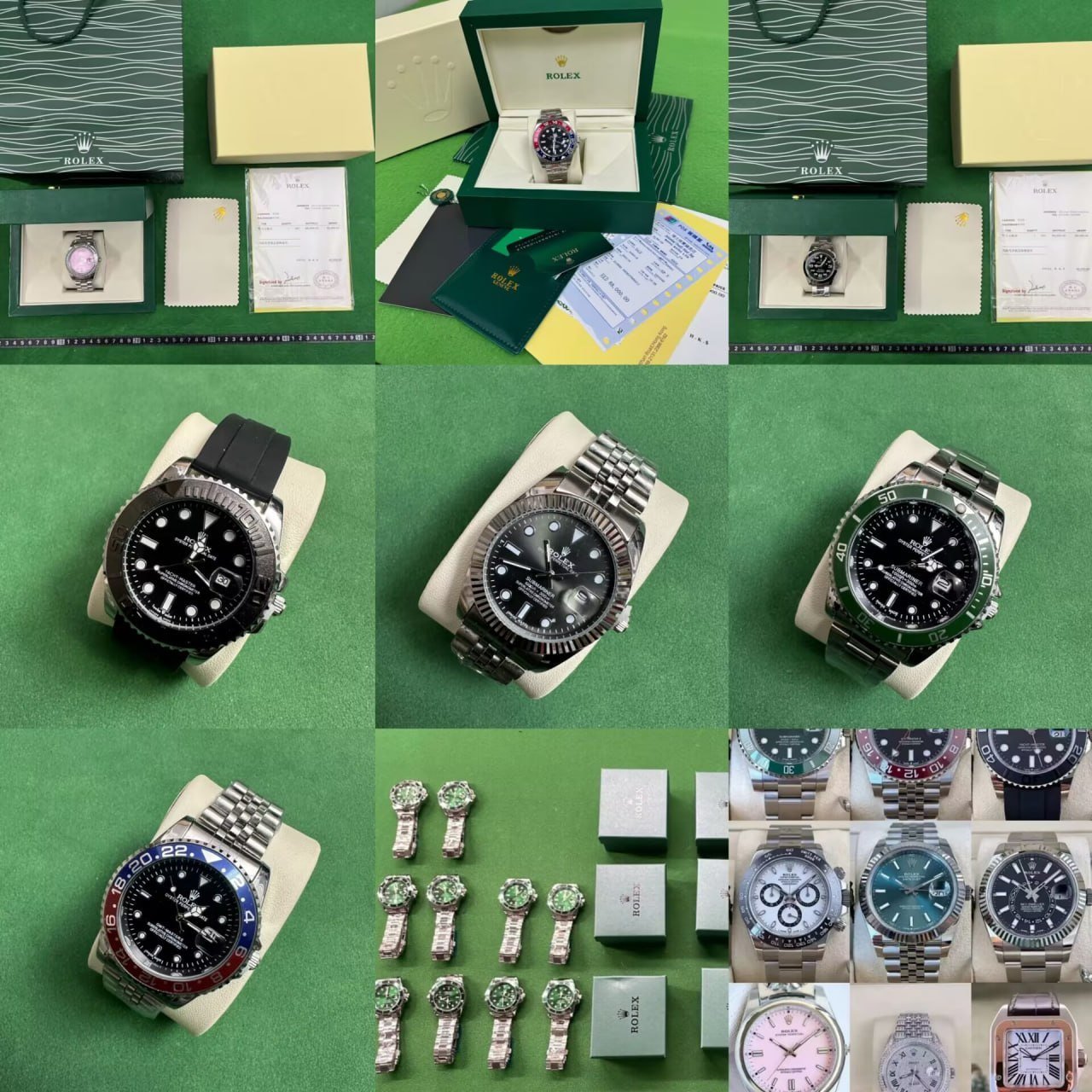 Mehrere Armbanduhren aus verschiedenen Perspektiven